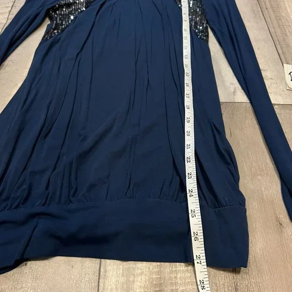 5/$20 Navy Blue Sparkle Going out top - Picture 3 of 5